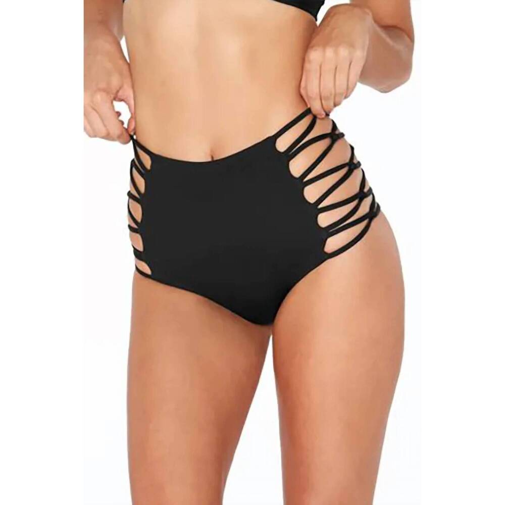 NEW L*SPACE tripp bikini bottom in black